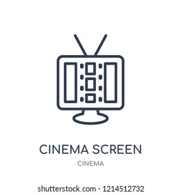 cinema screen icon. cinema screen linear symbol design from Cinema collection. Simple outline element vector illustration on white background.