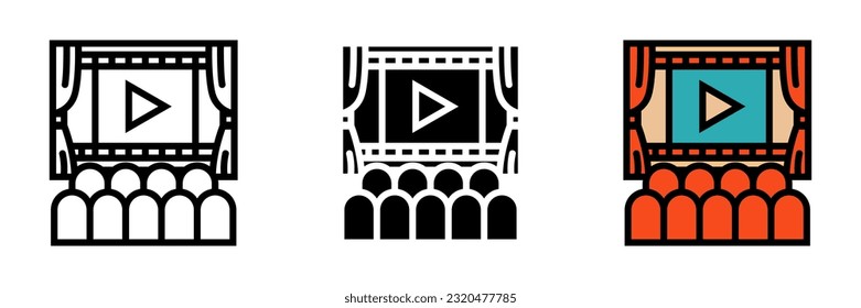 Cinema Screen Icon, an icon representing a cinema screen, symbolizing the immersive movie-watching experience in a theater or cinema.