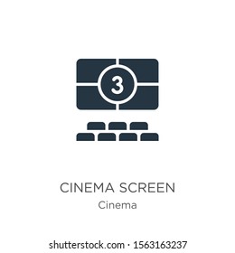 Cinema screen icon vector. Trendy flat cinema screen icon from cinema collection isolated on white background. Vector illustration can be used for web and mobile graphic design, logo, eps10