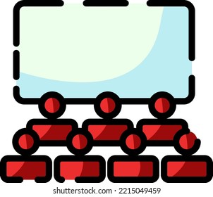 Pantalla de cine, ilustración, vector sobre fondo blanco.