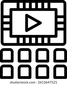 Cinema Screen Line Vector Icon Design