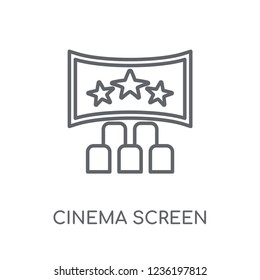 cinema screen linear icon. Modern outline cinema screen logo concept on white background from Cinema collection. Suitable for use on web apps, mobile apps and print media.