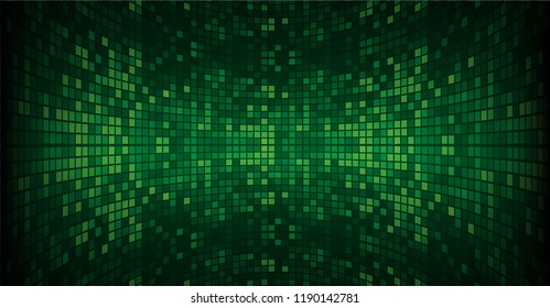 cinema screen for movie presentation. Light Abstract Technology background for computer graphic website internet and business. dark green. Pixel, mosaic, table. point, spot, dot