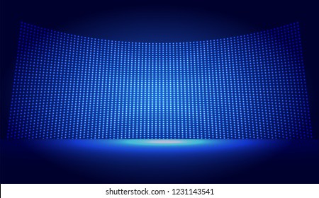 cinema screen for movie presentation. Light Abstract Technology background for computer graphic website internet and business. dark blue. Pixel, mosaic, table. point, spot, dot