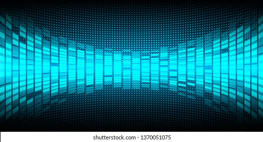 cinema screen for movie presentation. Light Abstract Technology background for computer graphic website internet and business. dark blue background. Pixel, mosaic, table. point, spot, dot