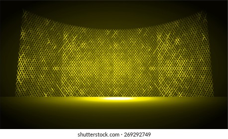 cinema screen for movie presentation. Light Abstract Technology background for computer graphic website internet and business. dark yellow background. Pixel, mosaic, table. star