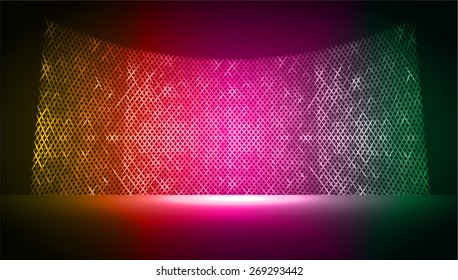 cinema screen for movie presentation. Light Abstract Technology background for computer graphic website internet and business. dark pink yellow green background. Pixel, mosaic, table. star