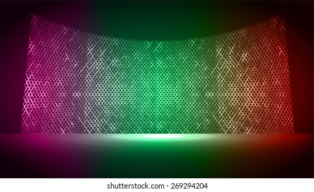 cinema screen for movie presentation. Light Abstract Technology background for computer graphic website internet and business. dark purple green red background. Pixel, mosaic, table. star