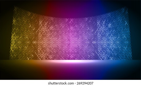 cinema screen for movie presentation. Light Abstract Technology background for computer graphic website internet and business. dark yellow purple blue background. Pixel, mosaic, table. star