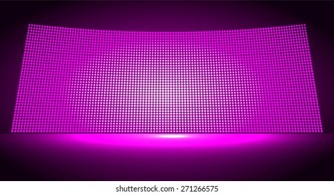 cinema screen for movie presentation. Light Abstract Technology background for computer graphic website internet and business. dark purple background. Pixel, mosaic, table. point, spot, dot