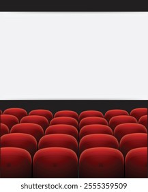 Cinema screen and red seats vector background stock illustration