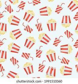 Cinema seamless pattern background vector. Seamless pattern with Movie icons background vector