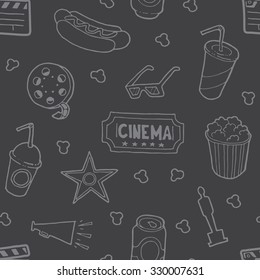 Cinema seamless pattern. Ideal for cards, party  invitations, design, flyers