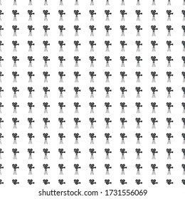 Cinema seamless pattern. Simple geometric wallpaper with movie camera. Movie digital paper. Art texture. Flat vector cinema background.