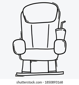 Cinema seat doodle vector icon. Drawing sketch illustration hand drawn line.