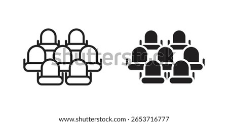 Cinema seat icon design element. Editable stroke. Vector