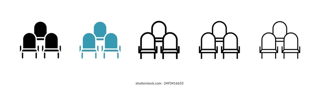 Cinema seat icon pack. line style EPS 10