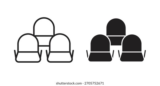 Vector de icono de asiento de cine elemento de diseño aislado. EPS10