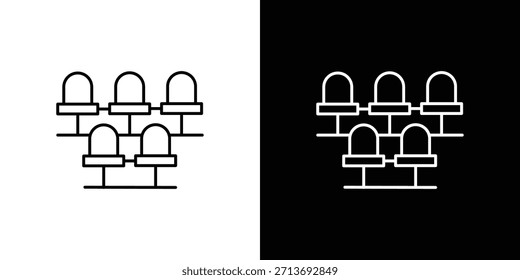 Cinema seat icon vector logo outline. thin line symbols