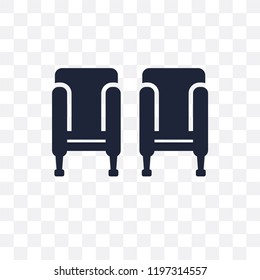 Cinema seat transparent icon. Cinema seat symbol design from Entertainment collection.