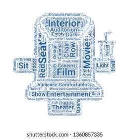 cinema seat word cloud. tag cloud about cinema seat.