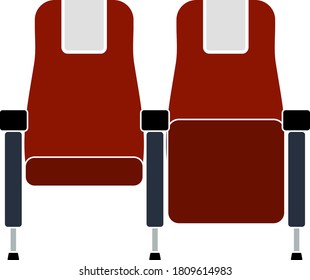 Cinema Seats Icon. Flat Color Design. Vector Illustration.