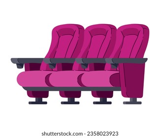 icono de asientos de cine vector aislado