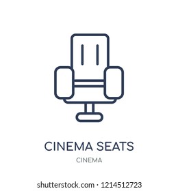 Cinema seats icon. Cinema seats linear symbol design from Cinema collection. Simple outline element vector illustration on white background.