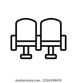 cinema seats icon. Outline style design isolated on white background