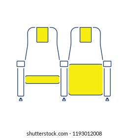 Cinema seats icon. Thin line design. Vector illustration.