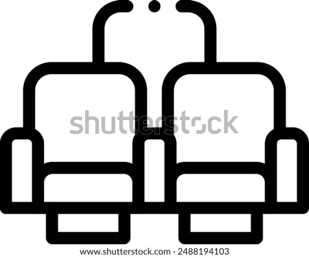 cinema seats icon. Thin Linear Style Design Isolated On White Background