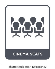 cinema seats icon vector on white background, cinema seats trendy filled icons from Cinema collection, cinema seats vector illustration