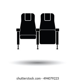 Cinema seats icon. White background with shadow design. Vector illustration.