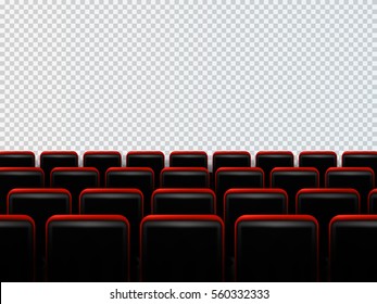 Cinema seats isolated on transparent background. Vector illustration.