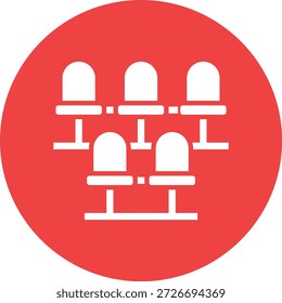 Assentos de cinema Ícone de vetor Design Illustration