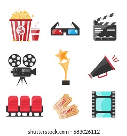 Cinema Set. Vector Illustration