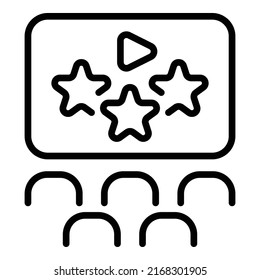 Cinema show icon outline vector. Film event. Place admission