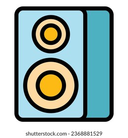 Cinema show speaker icon outline vector. Auto drive. Movie car color flat