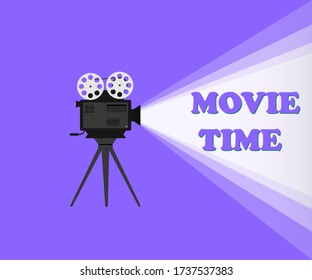 Cinema showing icon, movie time, logo, movie logo, cinema, vector illustration
