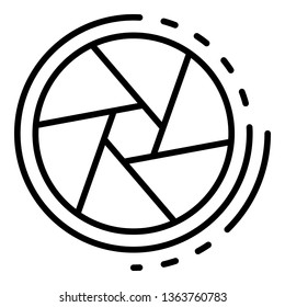 Cinema shutter icon. Outline cinema shutter vector icon for web design isolated on white background