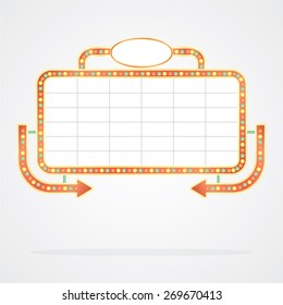cinema signboard with light bulbs vector illustration
