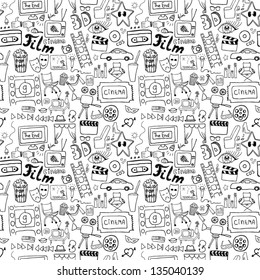 Cinema signs seamless pattern