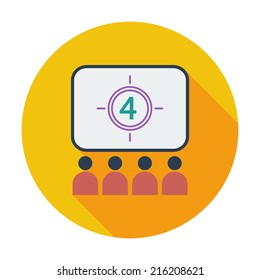 Cinema. Single flat color icon. Vector illustration.