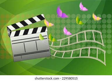 Cinema slate board. Vector illustration.