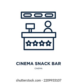 Cinema Snack Bar Icon From Cinema Collection. Thin Linear Cinema Snack Bar, Snack, Bar Outline Icon Isolated On White Background. Line Vector Cinema Snack Bar Sign, Symbol For Web And Mobile