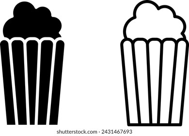 cinema snack icon, sign, or symbol in glyph and line style isolated on transparent background. Vector illustration