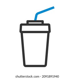 Cinema Soda Drink Icon. Editable Bold Outline With Color Fill Design. Vector Illustration.