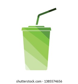 Kinogetränk Ikone. Flaches Farbdesign. Vektorgrafik.