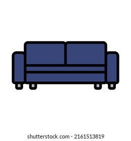 Cinema Sofa Icon. Editable Bold Outline With Color Fill Design. Vector Illustration.