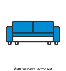 Cinema Sofa Icon. Editable Bold Outline With Color Fill Design. Vector Illustration.
